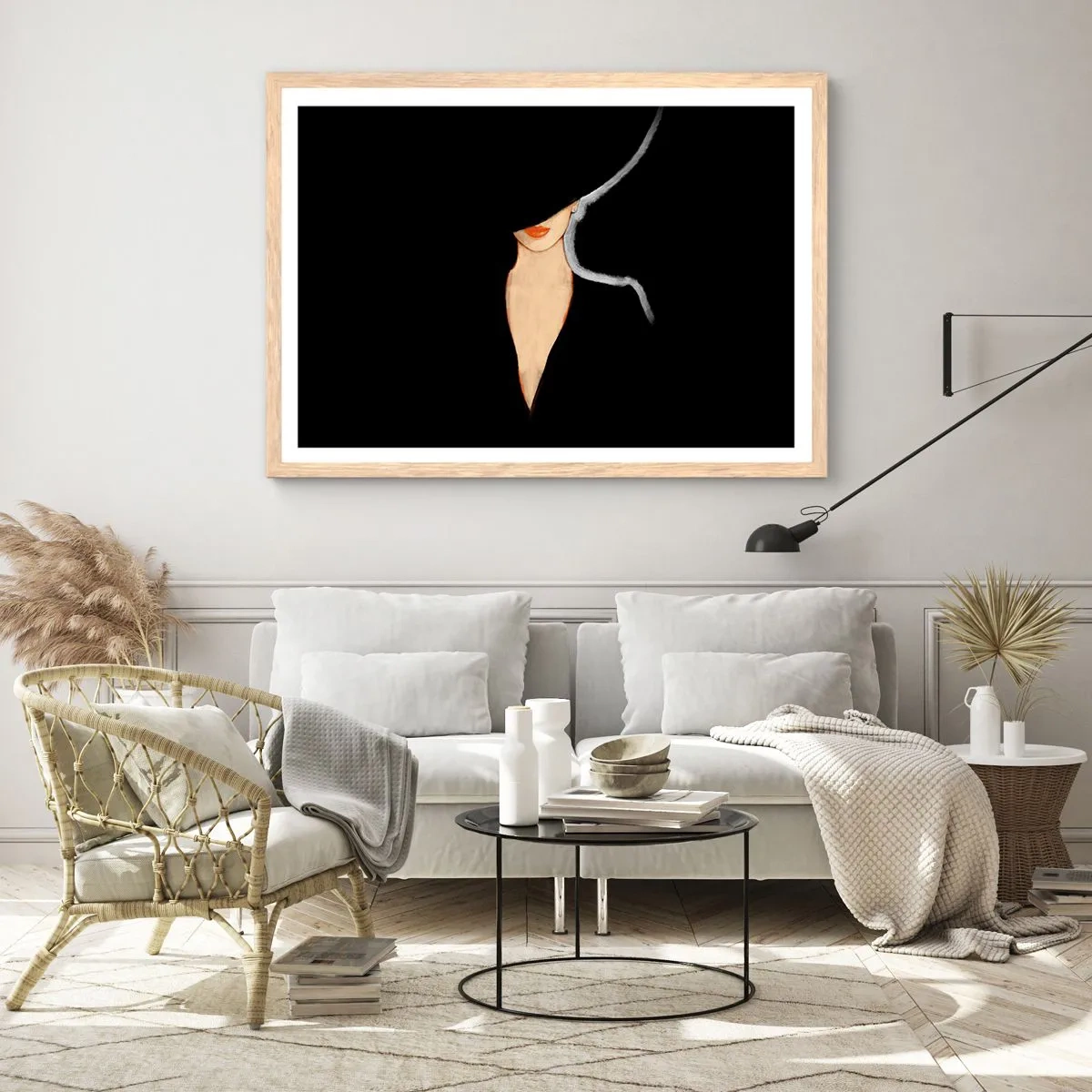 Affisch i ram av ljusek - Elegans och stil - 70x50 cm