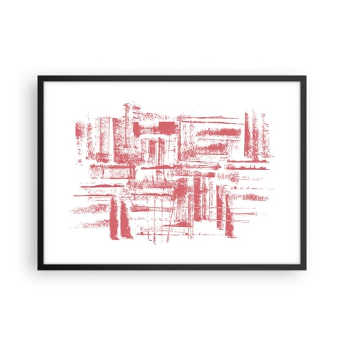 Affisch i svart ram - Röd stad - 70x50 cm