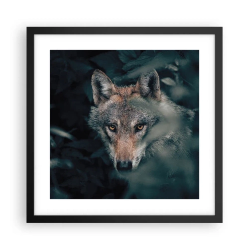 Affisch i svart ram - Jägare - 40x40 cm