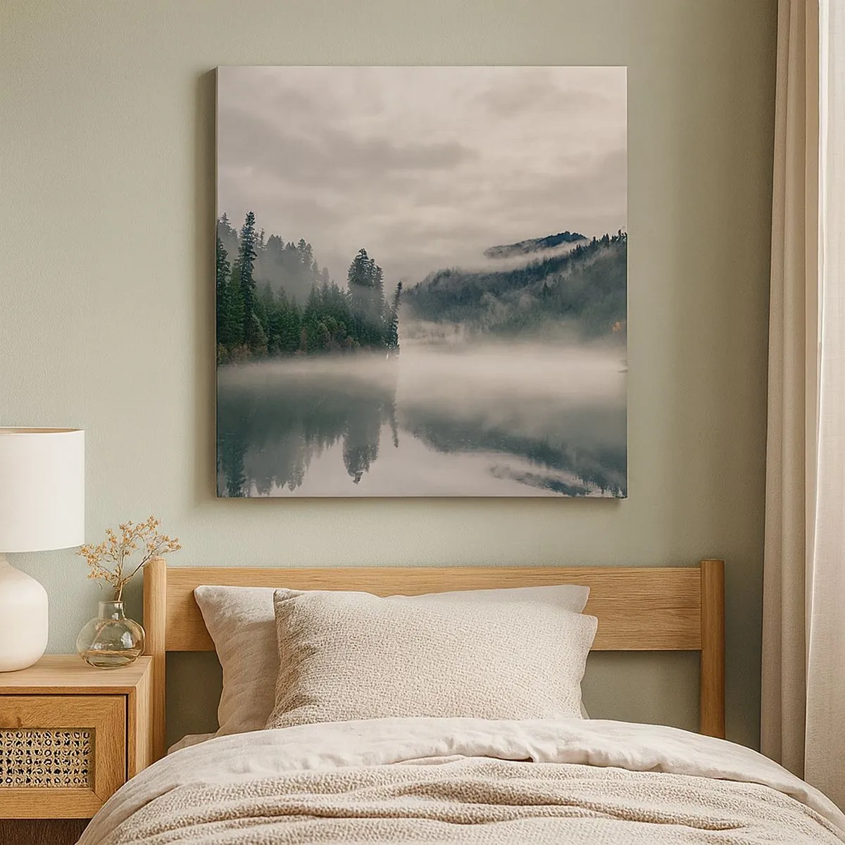 Canvastavla - Bild på duk - I förundran, i dimman - 30x30 cm