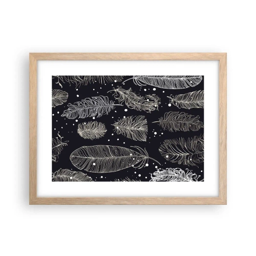 Affisch i ram av ljusek - Fjäderspets - 40x30 cm