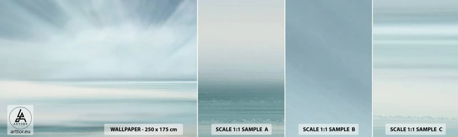 Fototapet Prov Standard Eco - Fred hela vägen till horisonten - Ljus, Bit, Himmel - 100x30 cm