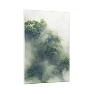 Glastavla - Bild på glas - Insvept i dimma - 70x100 cm