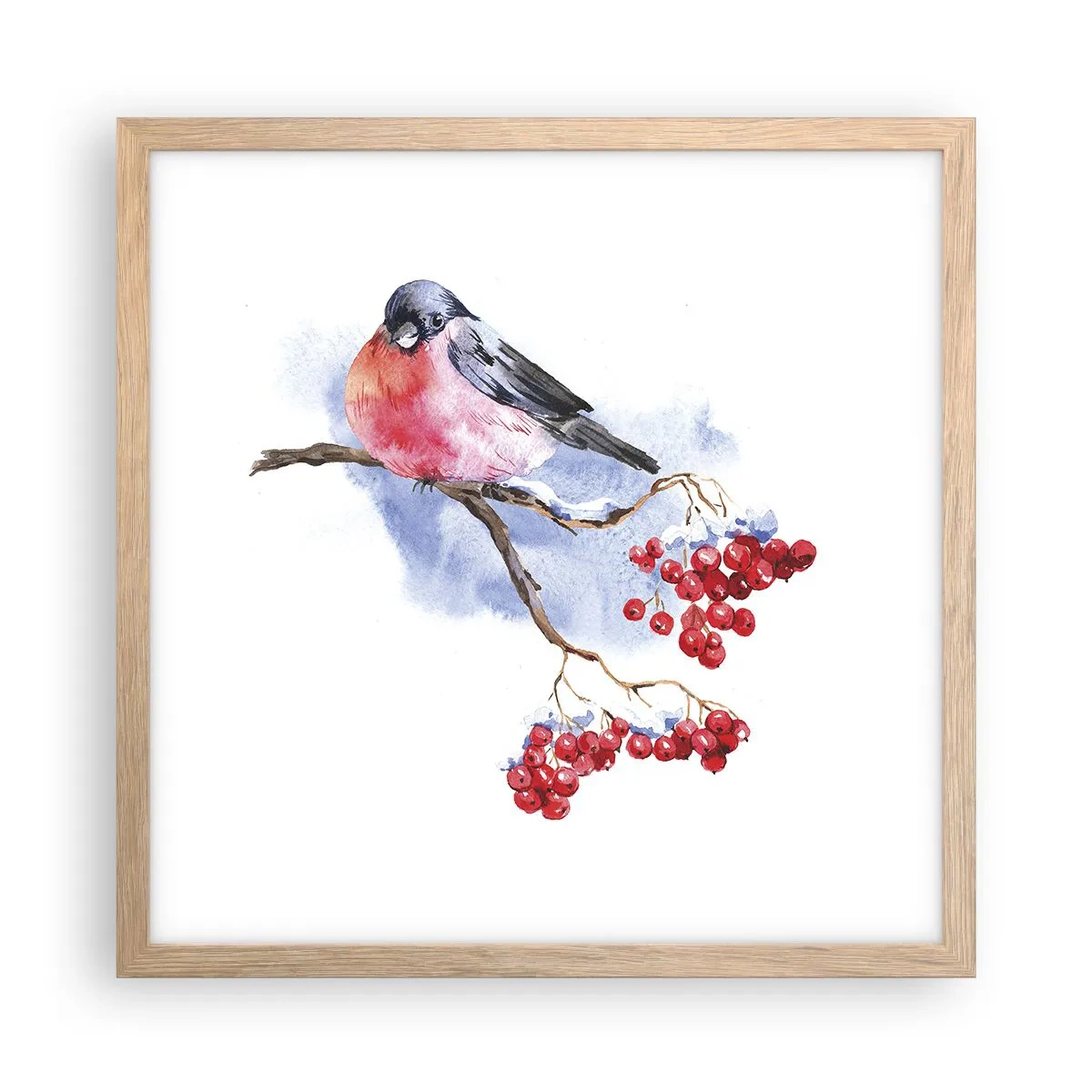 Affisch i ram av ljusek - Vinter i färger - 40x40 cm