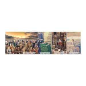 Provbit av fototapet Premium Canvas - Förgylld metropolis - Stad, New York, Arkitektur - 100x30 cm