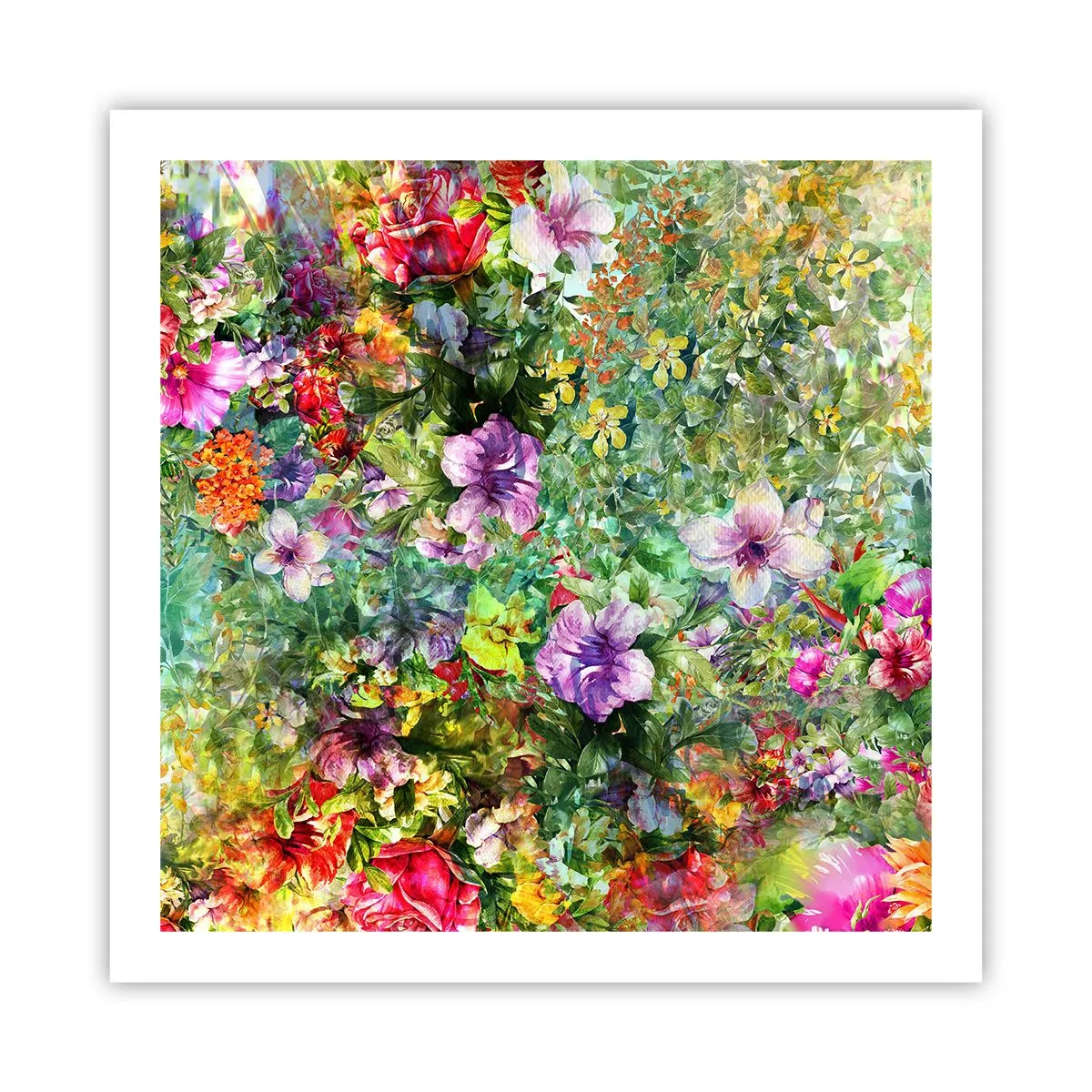 Affisch - Ta en dopp i blommorna - 60x60 cm
