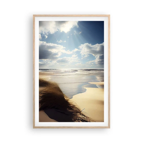 Affisch i ram av ljusek - Strand, vild strand - 61x91 cm