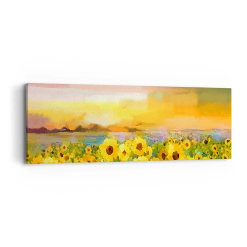 Canvastavla - Bild på duk - Själva solen gick ner på jorden - 90x30 cm