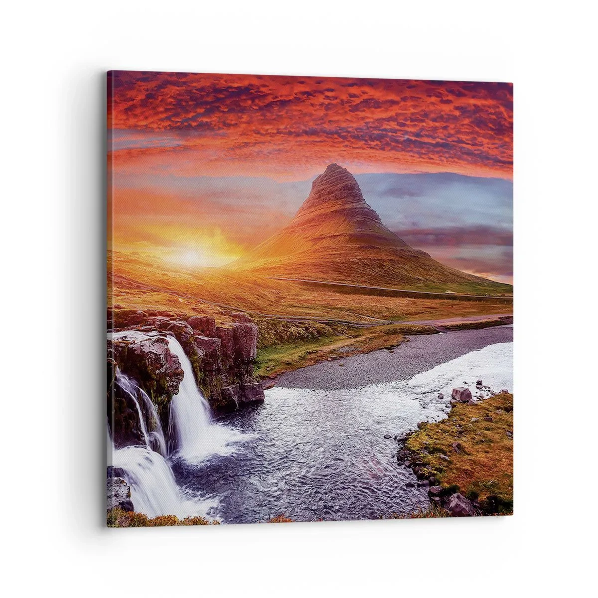 Canvastavla - Bild på duk - Utsikt över Midgård - 70x70 cm