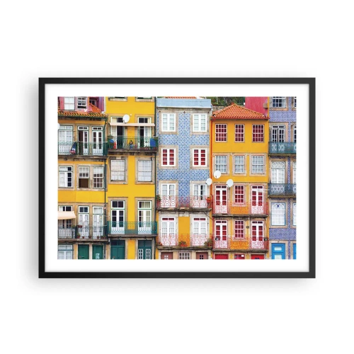 Affisch i svart ram - Gamla stans färger - 70x50 cm