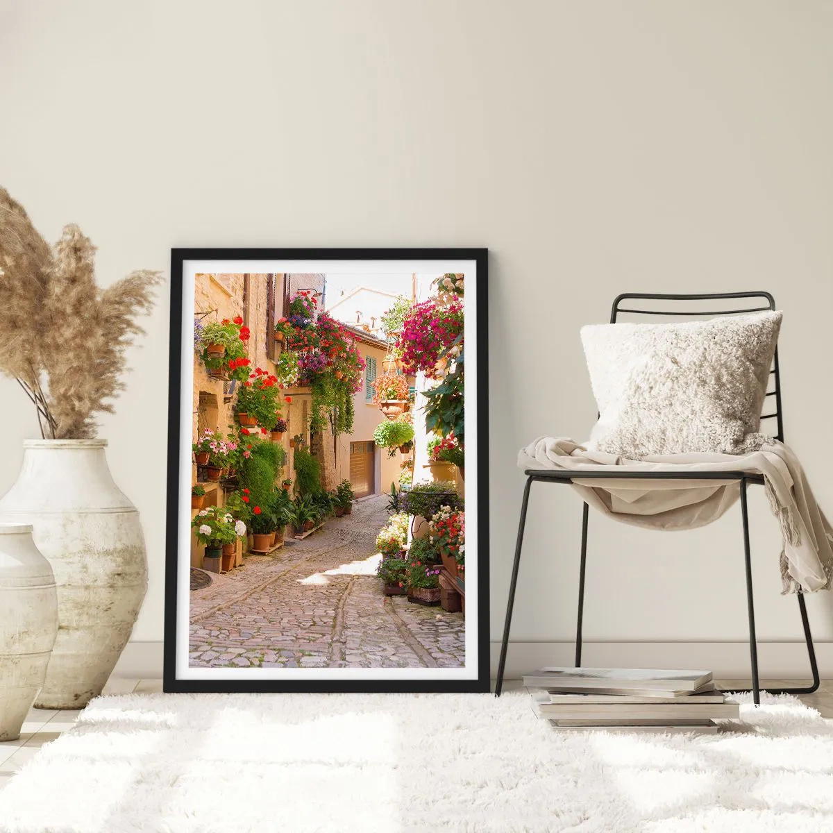 Affisch i svart ram - I blommornas flod - 30x40 cm