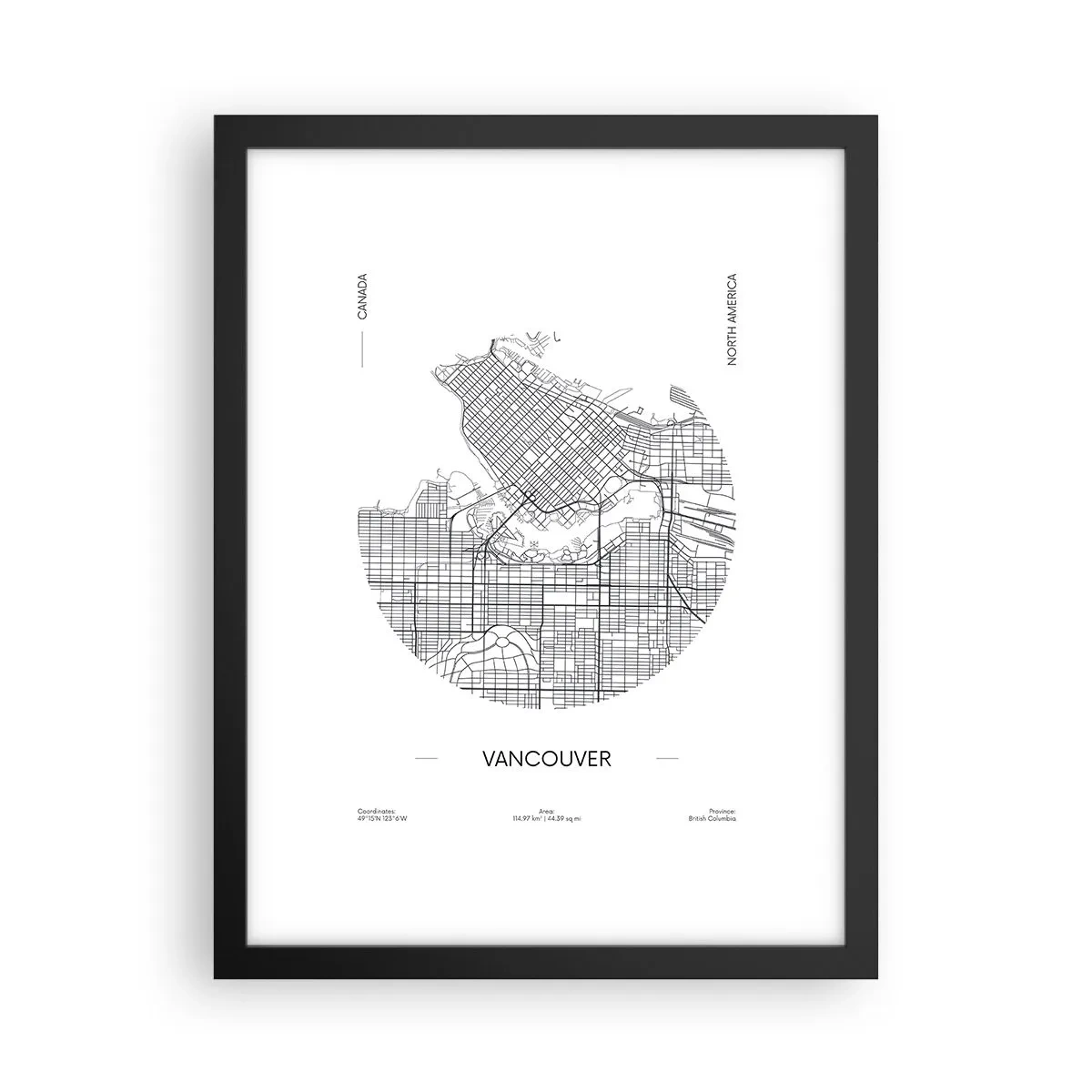 Affisch i svart ram - Vacouvers anatomi - 30x40 cm