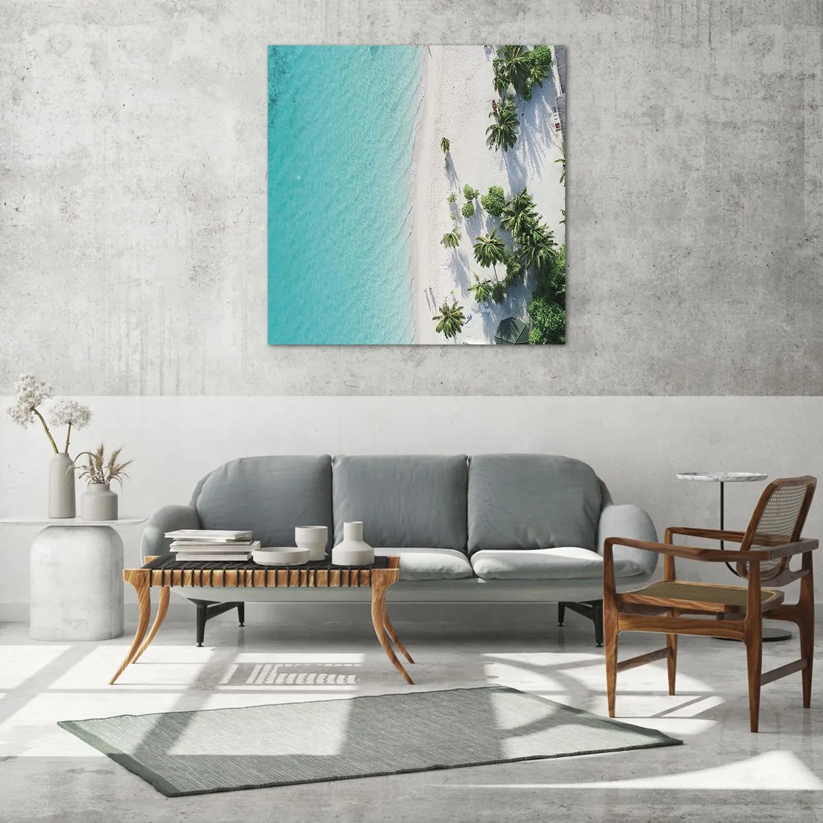 Glastavla - Bild på glas - Semester i paradiset - 40x40 cm