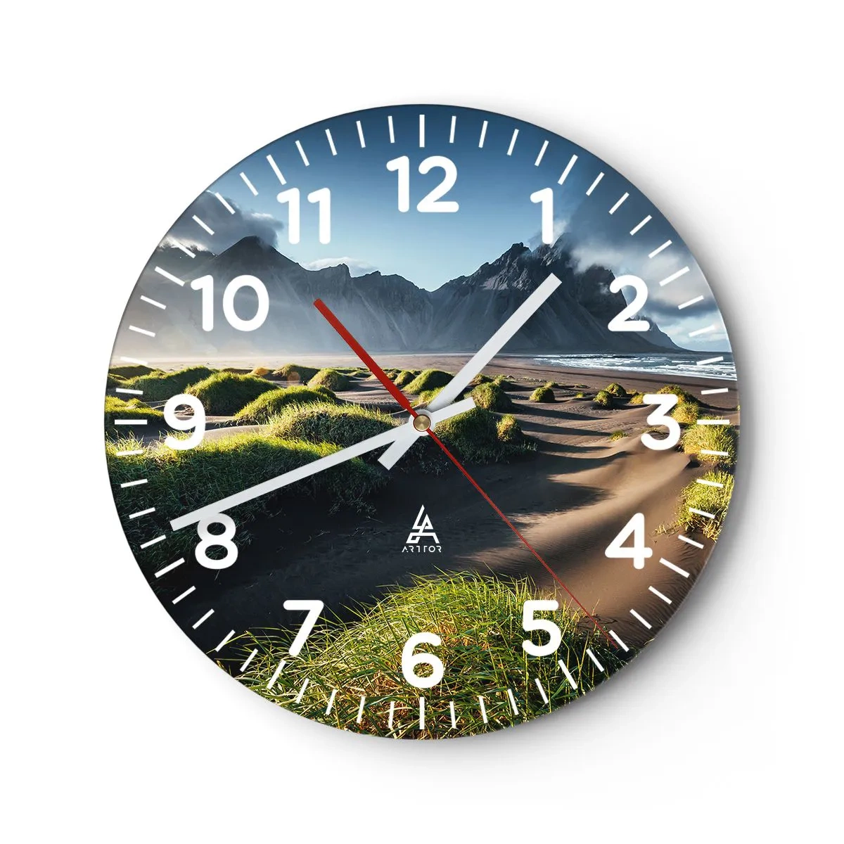 Väggklocka - Klocka på glas - Elementens harmoni - 40x40 cm