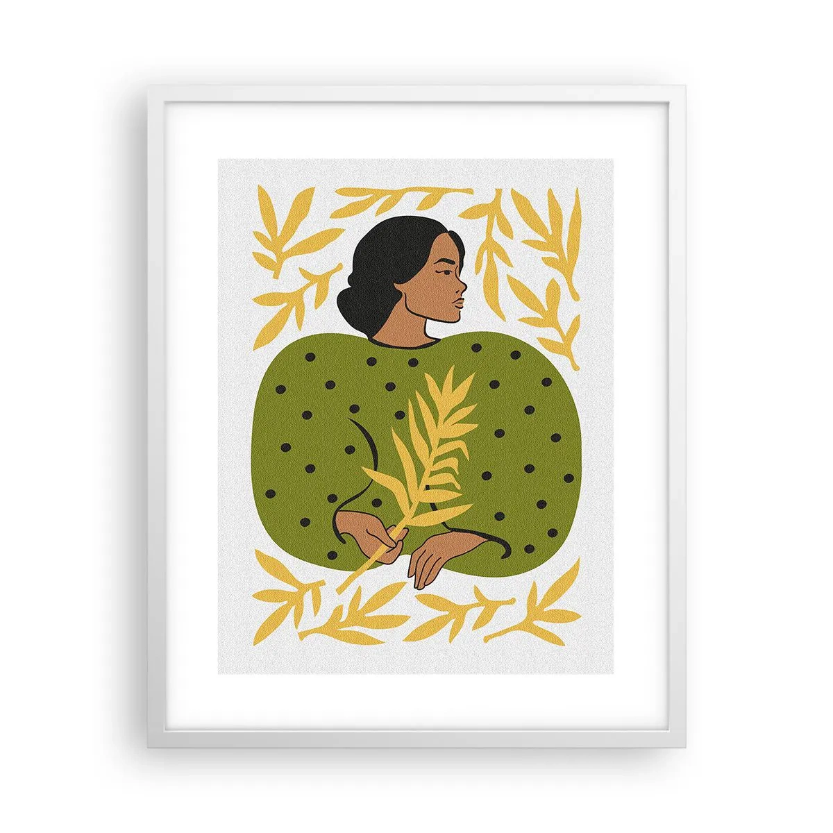 Affisch i vit ram - Hawaiiansk flicka - 40x50 cm