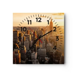 Väggklocka - Klocka på glas - Växa i solskenet - 30x30 cm