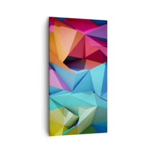 Canvastavla - Bild på duk - Regnbågsorigami - 55x100 cm