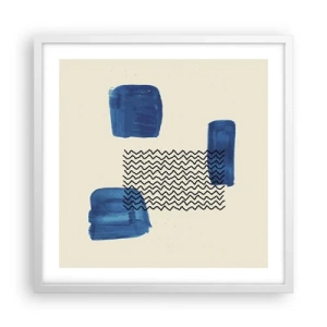 Affisch i vit ram - Abstrakt kvartett - 50x50 cm