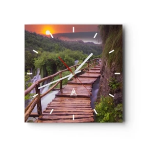 Väggklocka - Klocka på glas - Otrolig skönhet - 40x40 cm