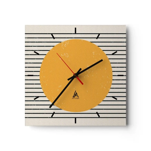 Väggklocka - Klocka på glas - Enkelhetens kraft - 40x40 cm