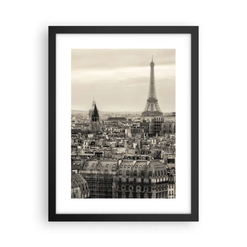 Affisch i svart ram - Över Paris tak - 30x40 cm