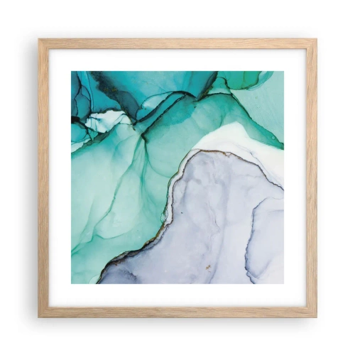 Affisch i ram av ljusek - En studie i turkos - 40x40 cm