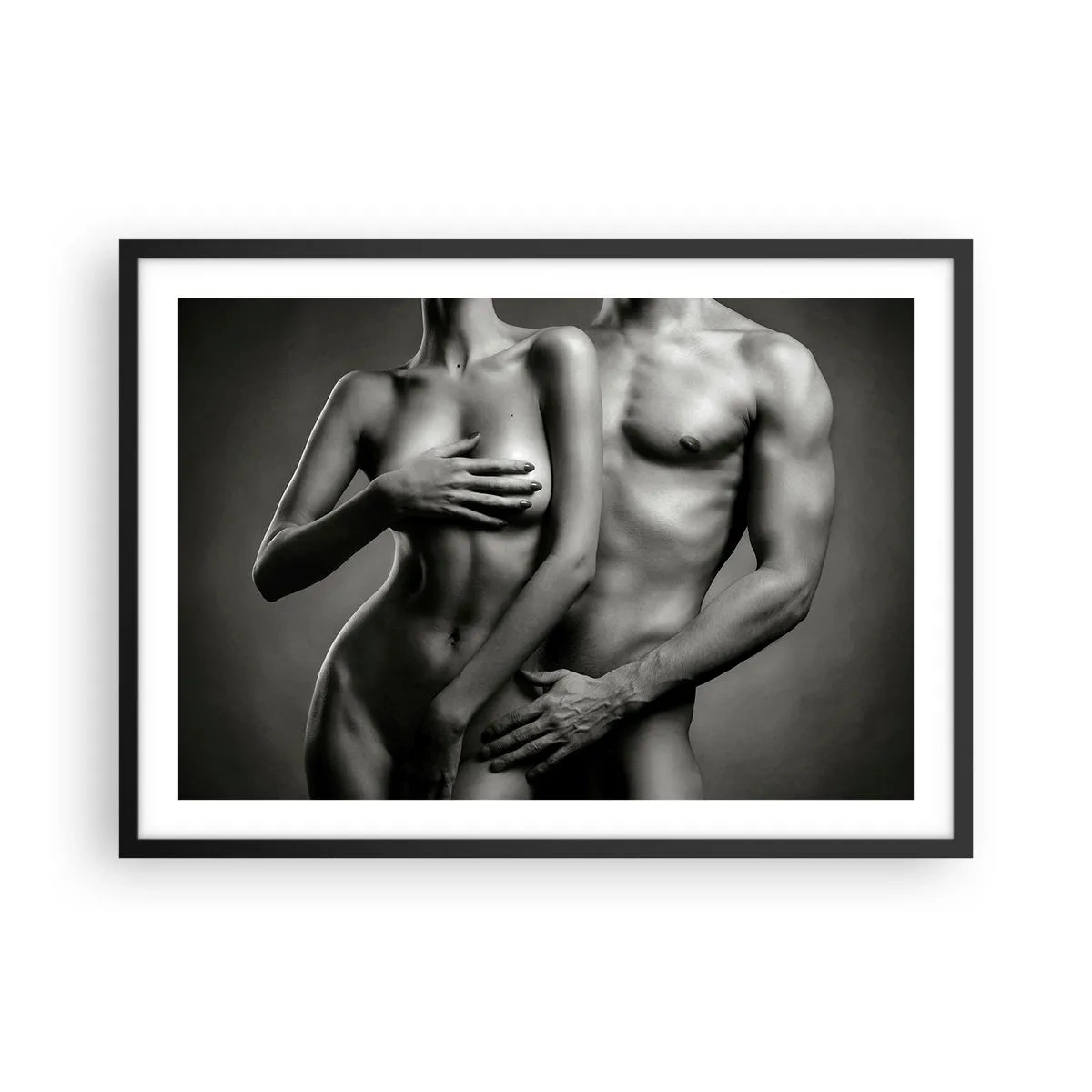 Affisch i svart ram - Adam och Eva - 70x50 cm