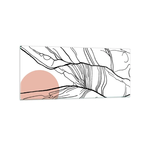 Glastavla - Bild på glas - I grenarnas nät - 120x50 cm