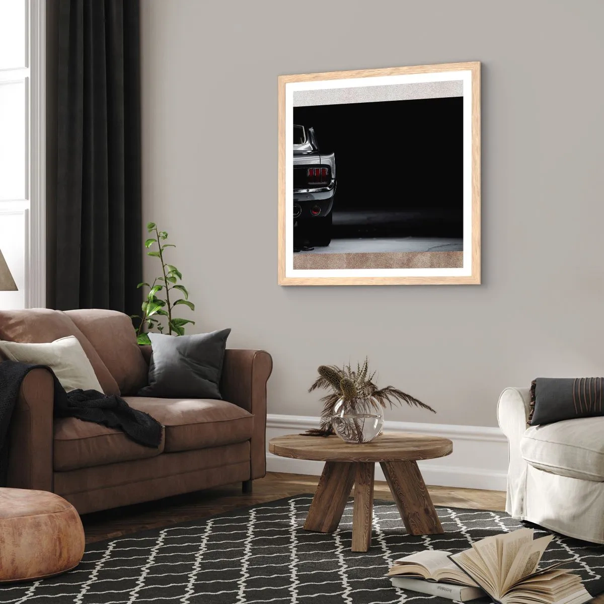 Affisch i ram av ljusek - Klassisk charm - 40x40 cm