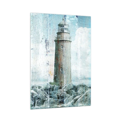 Glastavla - Bild på glas - På gammalt trä - 50x70 cm