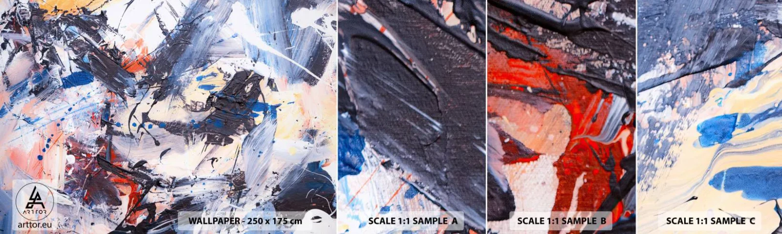 Fototapet Prov Standard Eco - Abstraktionen galna dans - Abstraktion, Bit, Målning - 100x30 cm