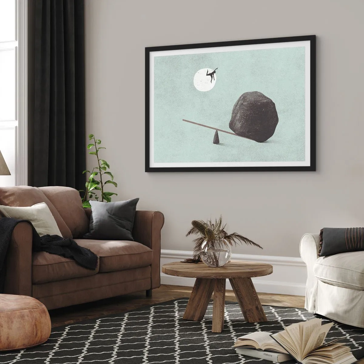 Affisch i svart ram - Uppfylld dröm - 100x70 cm