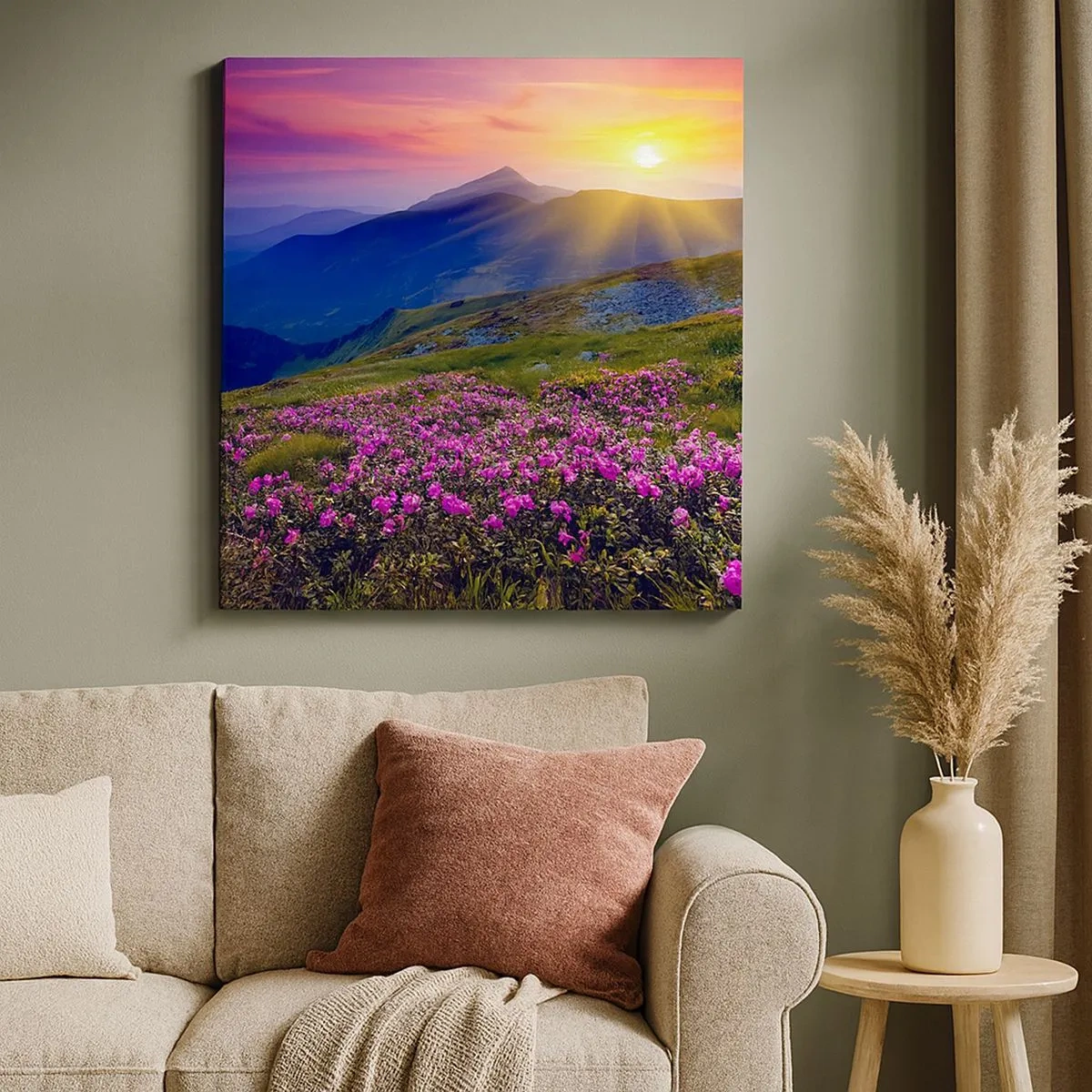 Canvastavla - Bild på duk - … Bergtallen doftar och örterna luktar runt omkring - 30x30 cm