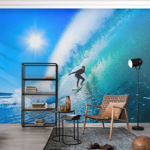 Fototapet Premium Sand - Genom stora blåa - Sport, Surfare, Hav - 200x140 cm