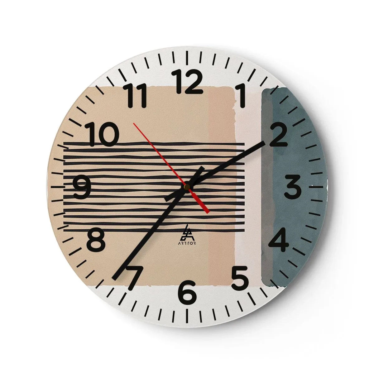 Väggklocka - Klocka på glas - Allt väl - 40x40 cm