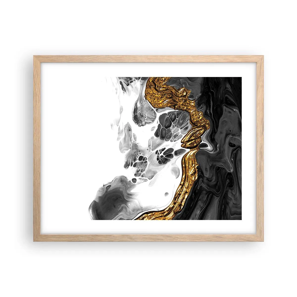 Affisch i ram av ljusek - Organisk komposition - 50x40 cm