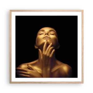 Affisch i ram av ljusek - Som guldsilke - 60x60 cm