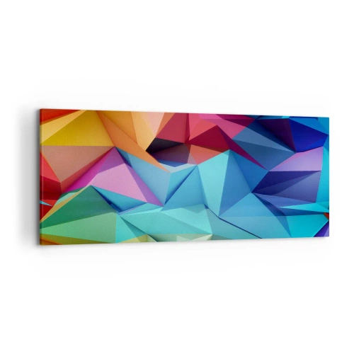 Canvastavla - Bild på duk - Regnbågsorigami - 120x50 cm