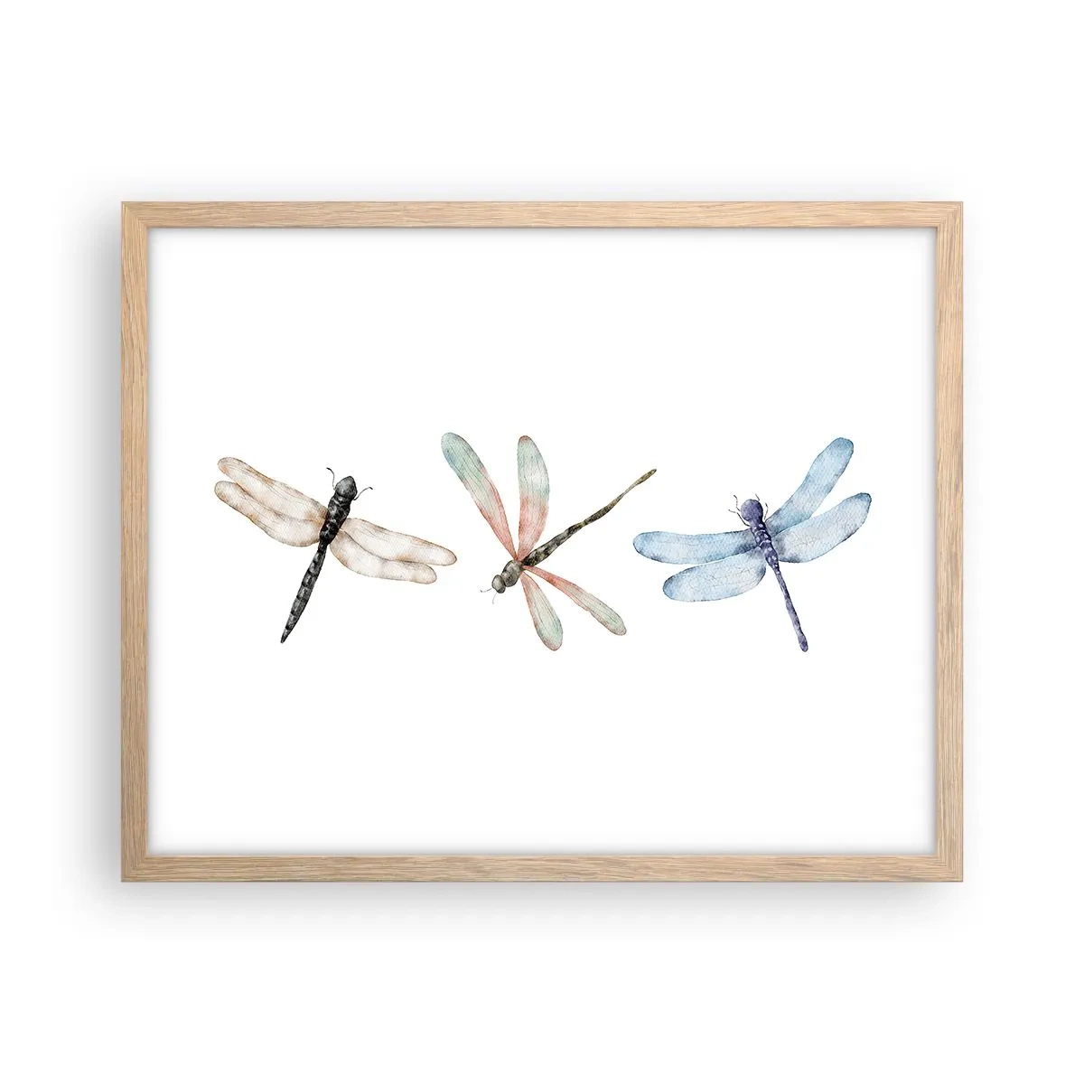 Affisch i ram av ljusek - Viktlösa trollsländor - 50x40 cm