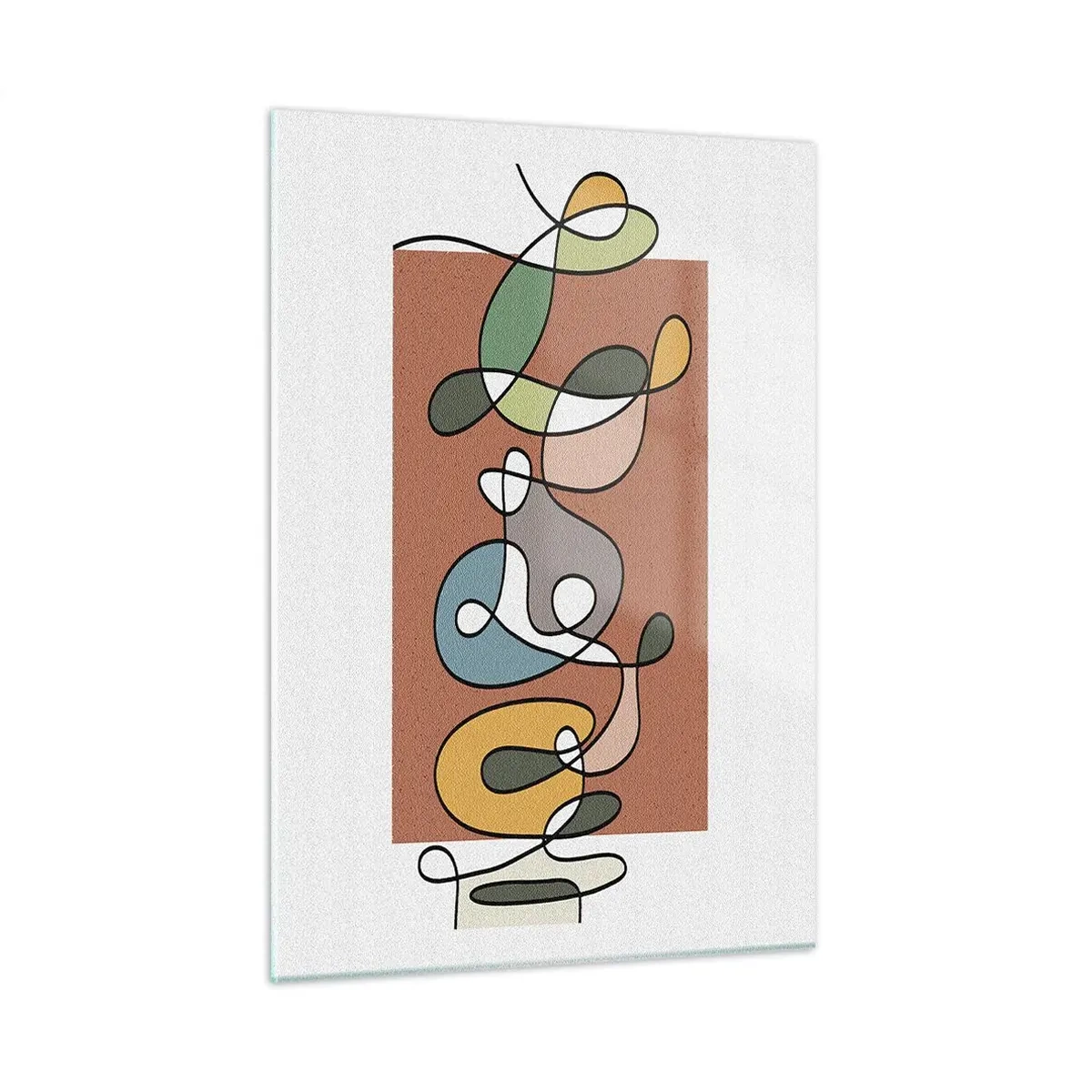 Glastavla - Bild på glas - Abstraktion: en färgglad dans - 50x70 cm