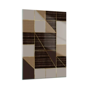 Glastavla - Bild på glas - Mosaik av brun och guld - 50x70 cm