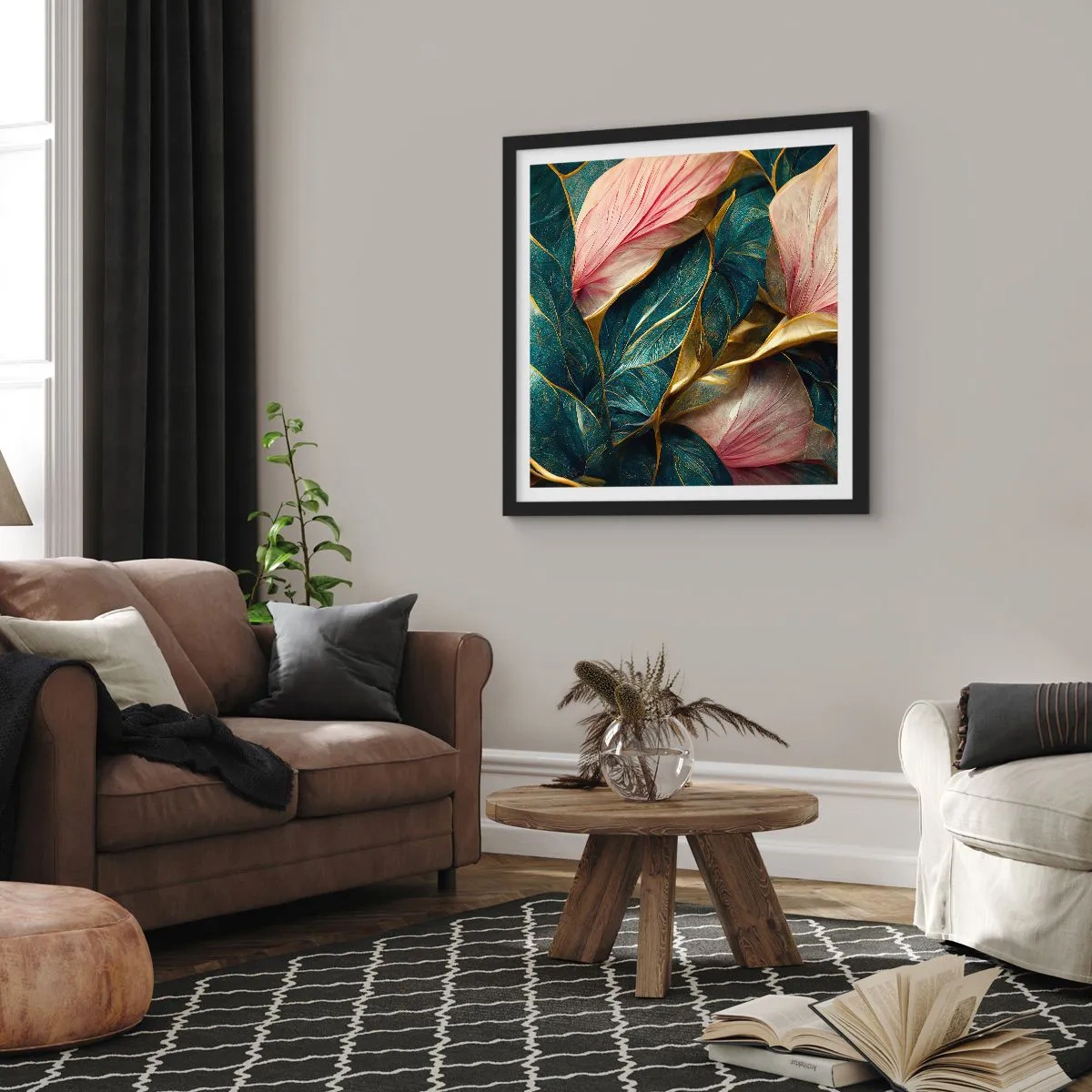 Affisch i svart ram - Naturlig elegans och stil - 30x30 cm