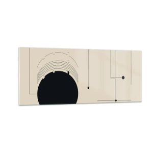 Glastavla - Bild på glas - Fjädrande och dynamisk komposition - 100x40 cm