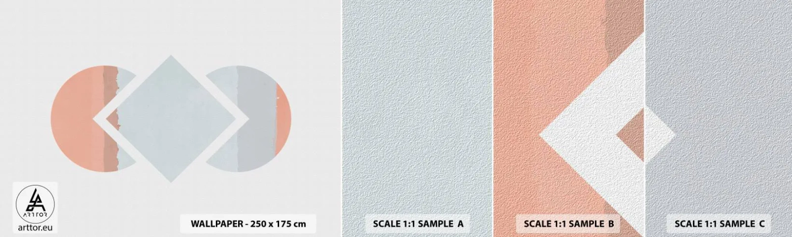 Provbit av självhäftande fototapet Deluxe Sticker - Situationen är klar - Abstraktion, Bit, Minimalism - 100x30 cm