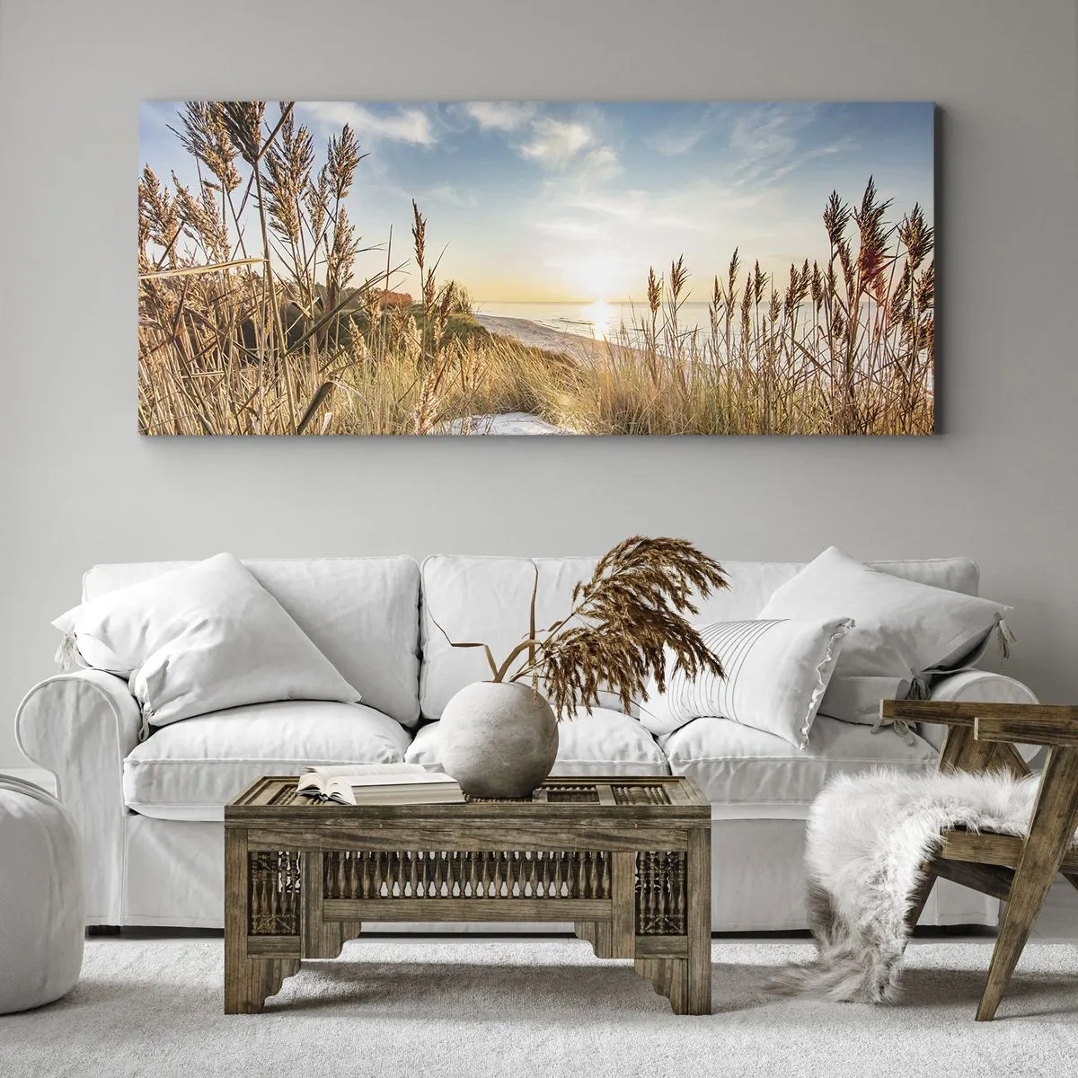 Canvastavla - Bild på duk - Nordlig strand - 100x40 cm