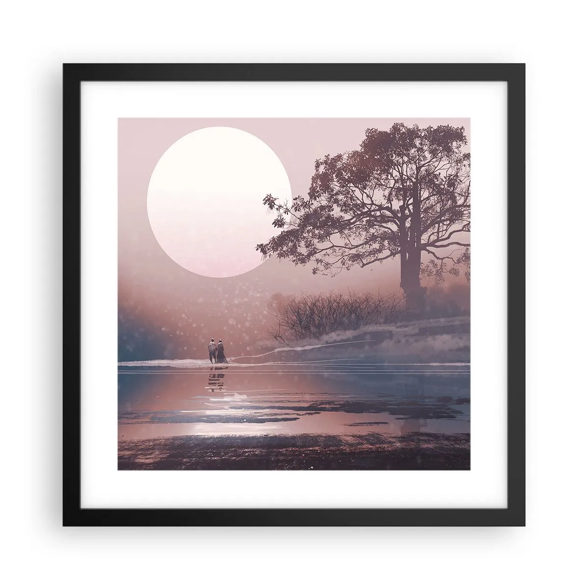 Affisch i svart ram - Nattens under - 40x40 cm