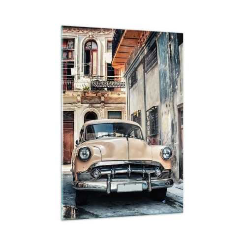 Glastavla - Bild på glas - Siesta i Havana - 50x70 cm