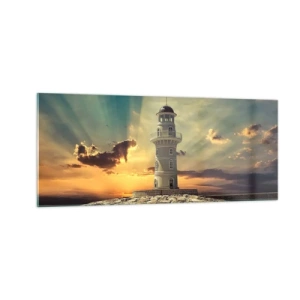 Glastavla - Bild på glas - Ljus - Godhet - Skönhet - 100x40 cm