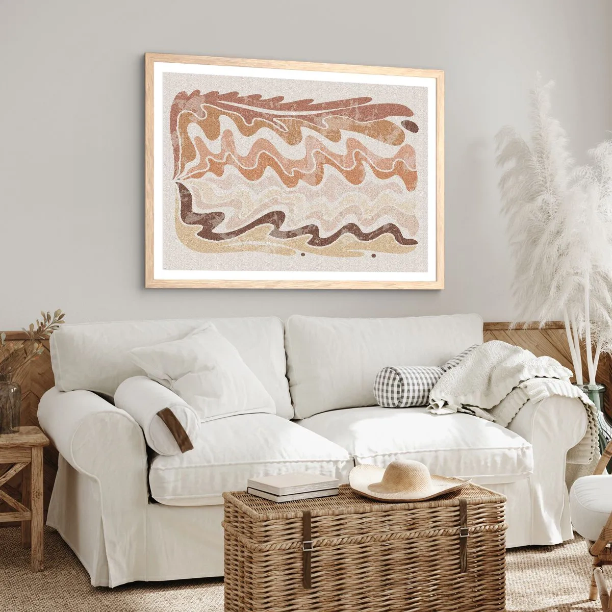 Affisch i ram av ljusek - Bra energi - bra känslor - 91x61 cm