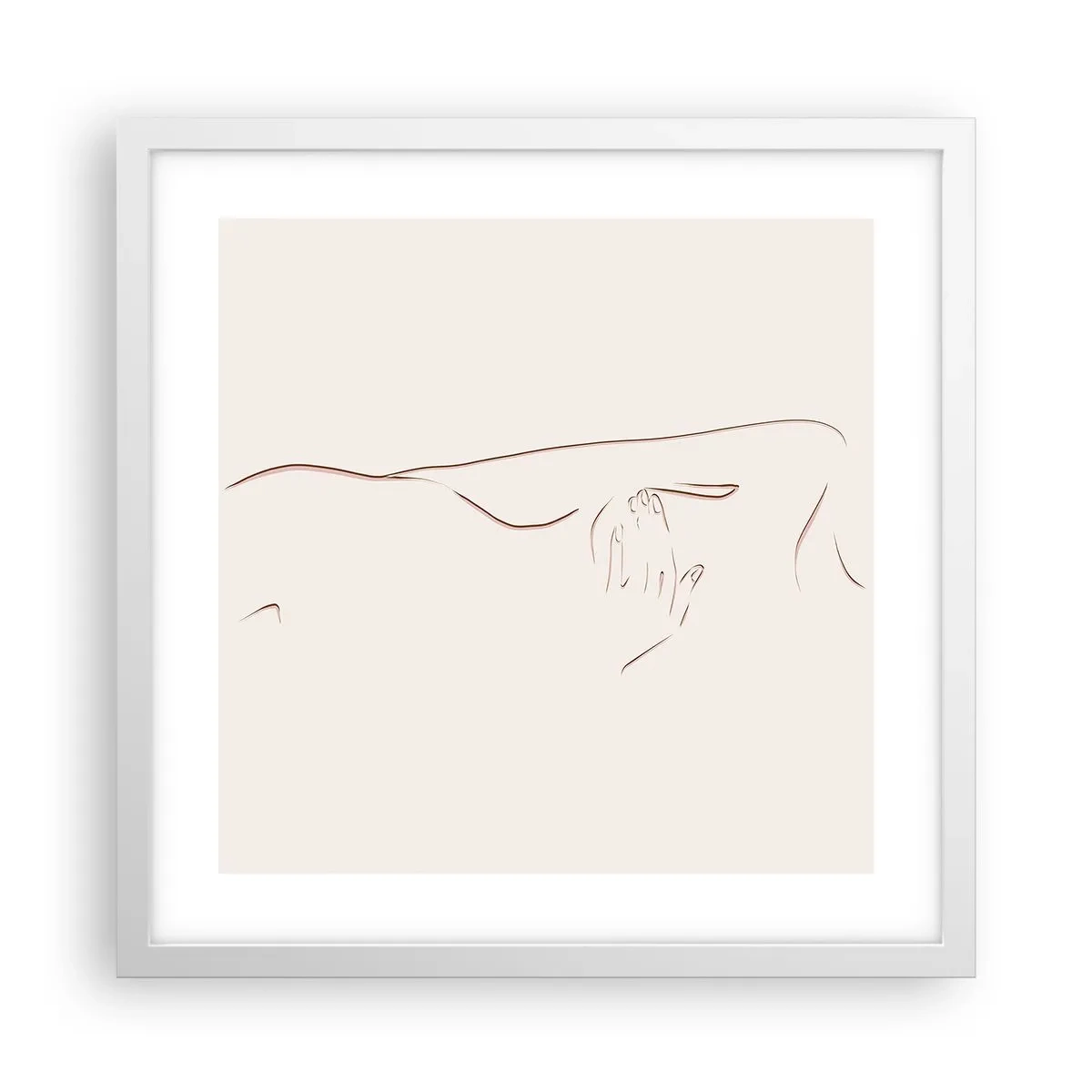 Affisch i vit ram - Begärans form - 40x40 cm